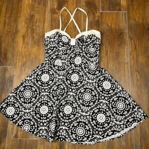 Her Universal Marvel Captain America comic black and white paisley sundress XL